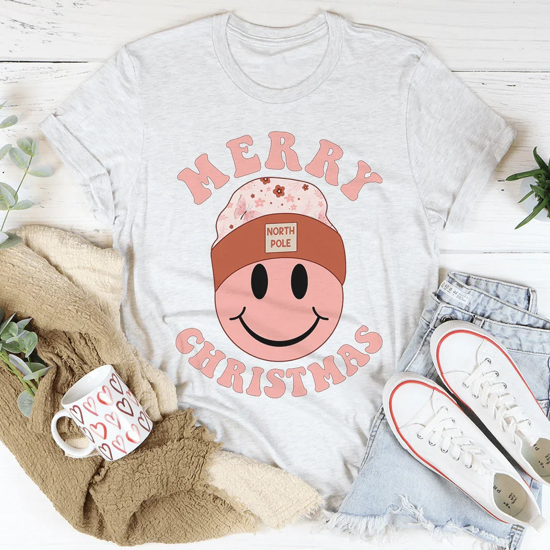 Merry Christmas Smiley Tee - WonderingCloth