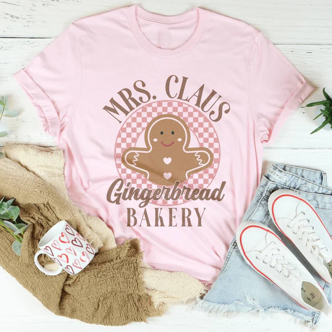 Mrs Claus Gingerbread Bakery Tee - WonderingCloth