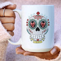 Nurse Sugar Skull Ceramic Mug 15 oz - WonderingCloth