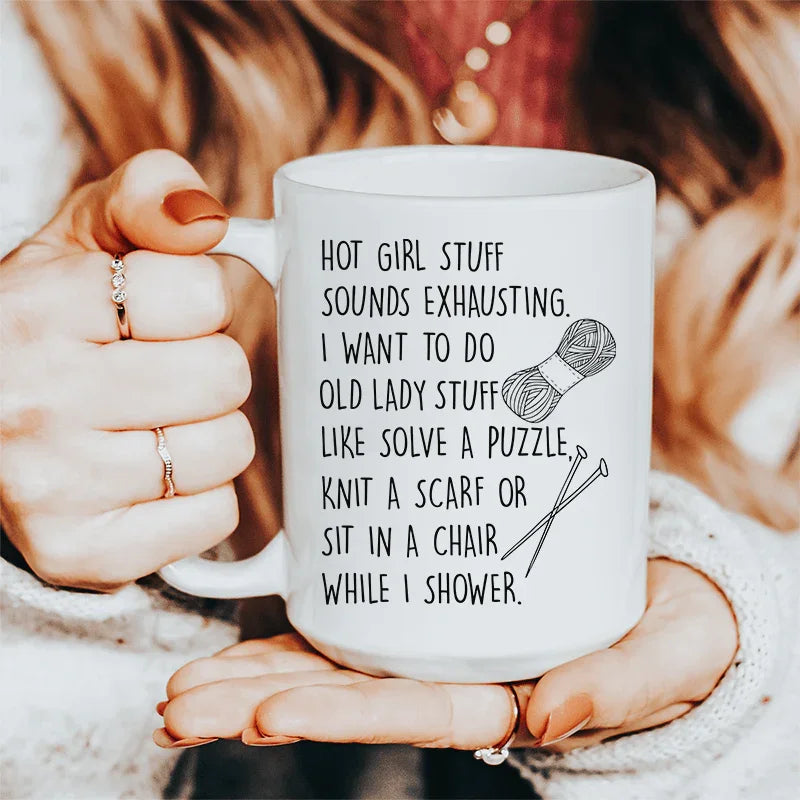 Old Lady Stuff Ceramic Mug 15 oz - WonderingCloth