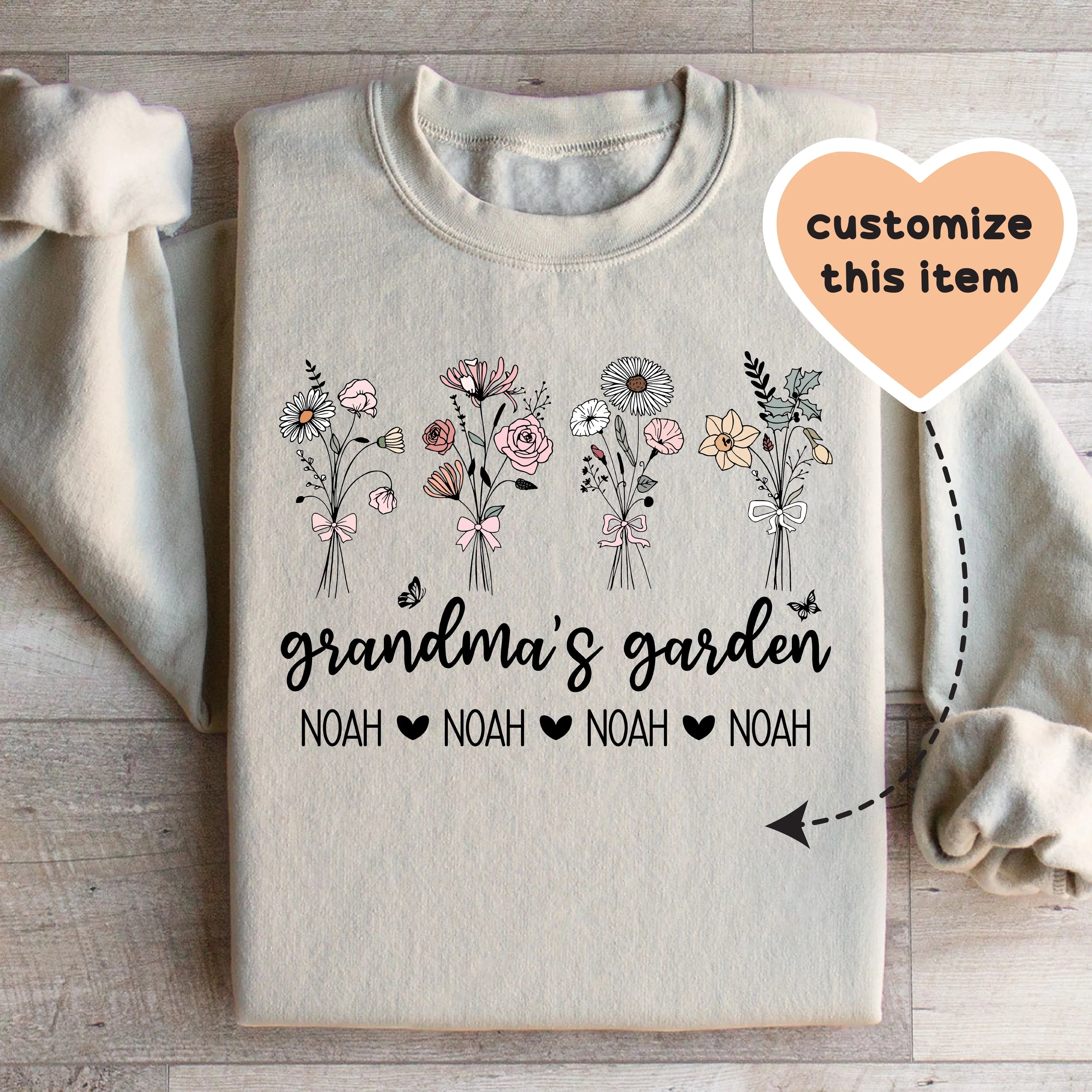 Personalized Grandma's Garden - WonderingCloth