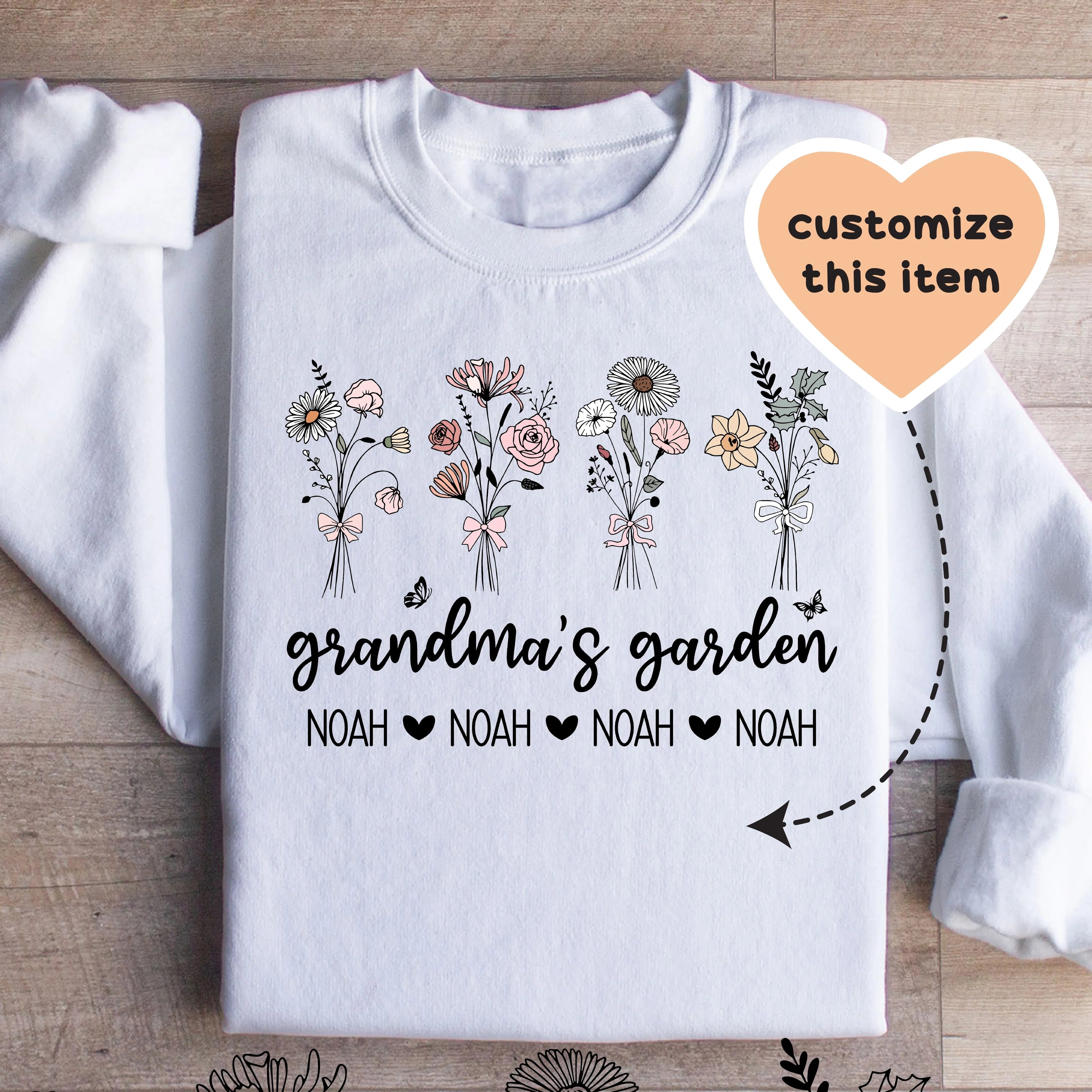 Personalized Grandma's Garden - WonderingCloth