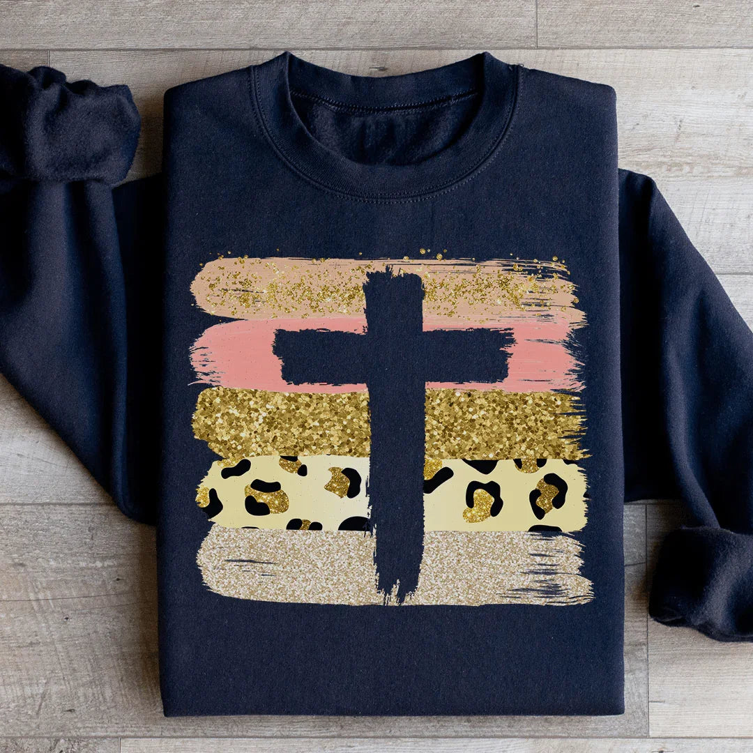 Pink Cross Sweatshirt - WonderingCloth