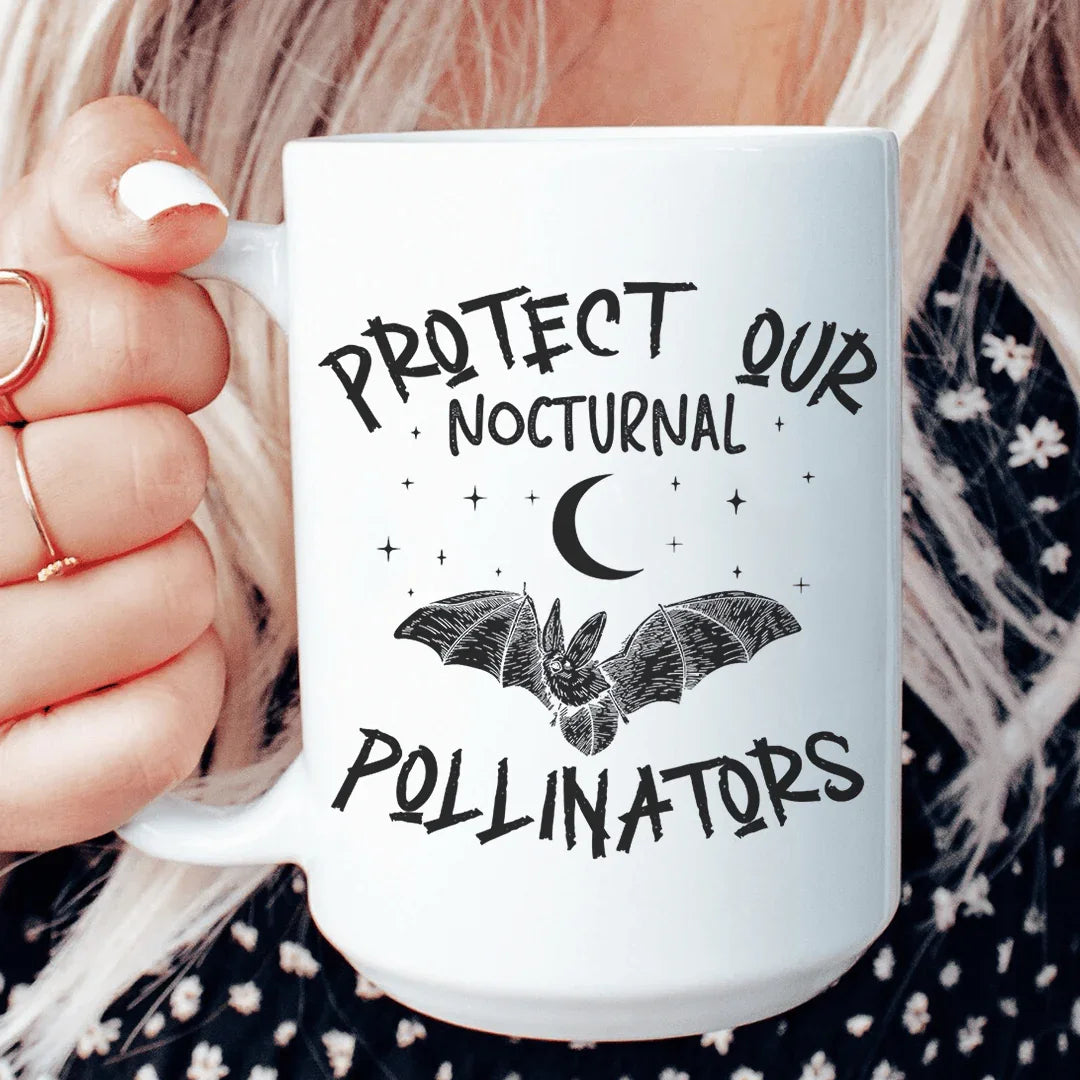 Protect Our Nocturnal Pollinators Ceramic Mug 15 oz - WonderingCloth