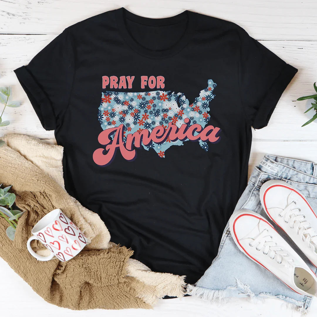 Pray For America Tee - WonderingCloth