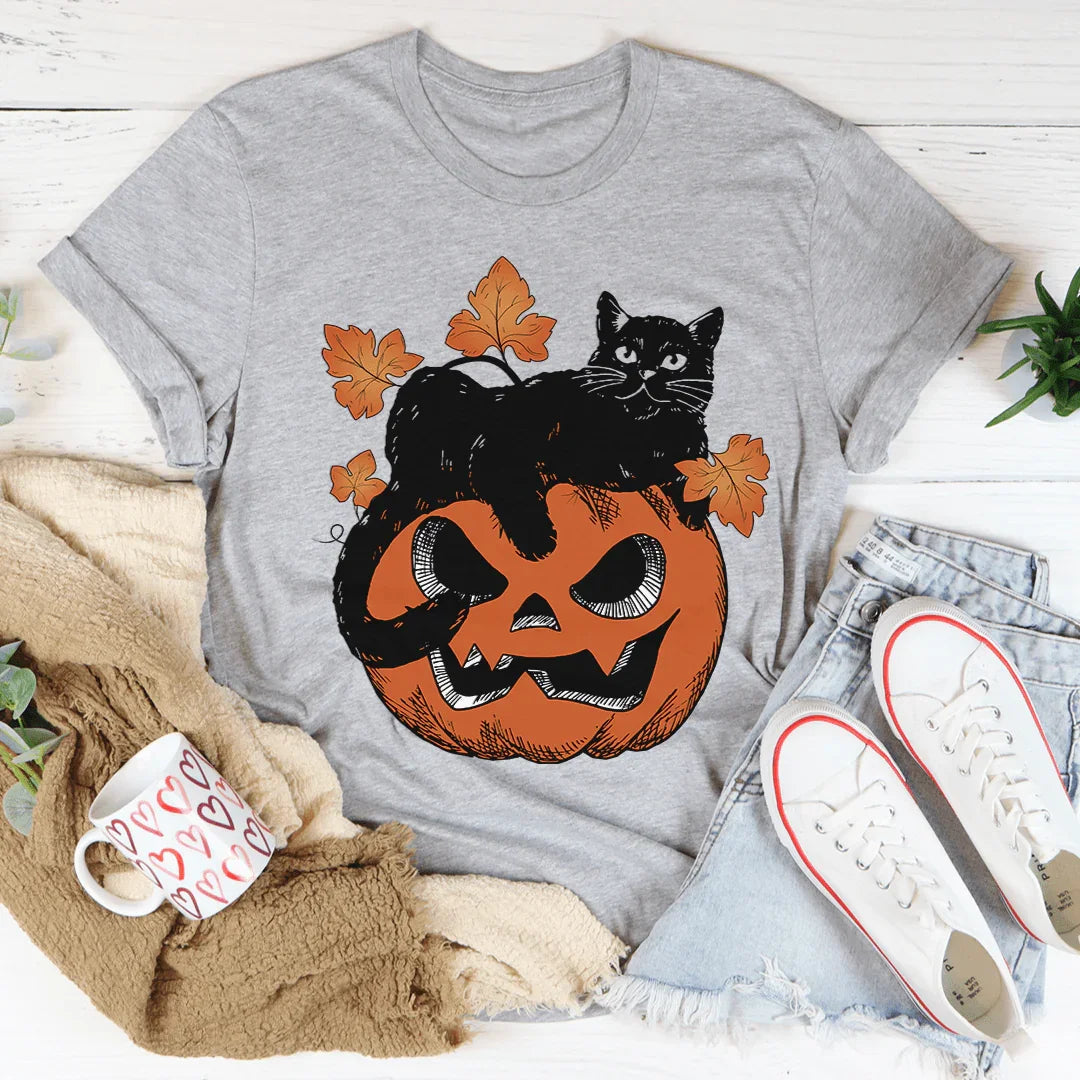 Pumpkin Cat Tee - WonderingCloth