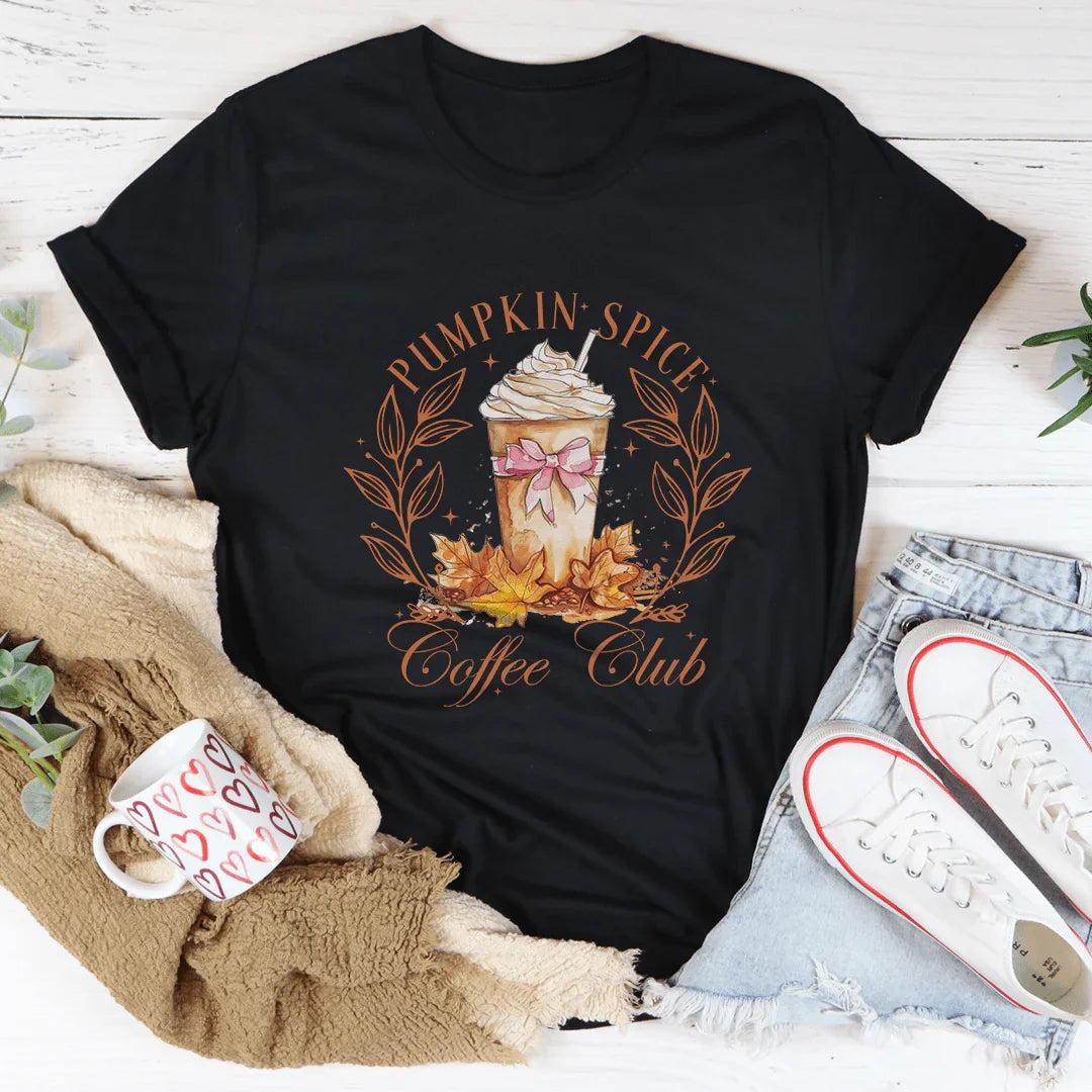 Pumpkin Spice Coffee Club Tee - WonderingCloth
