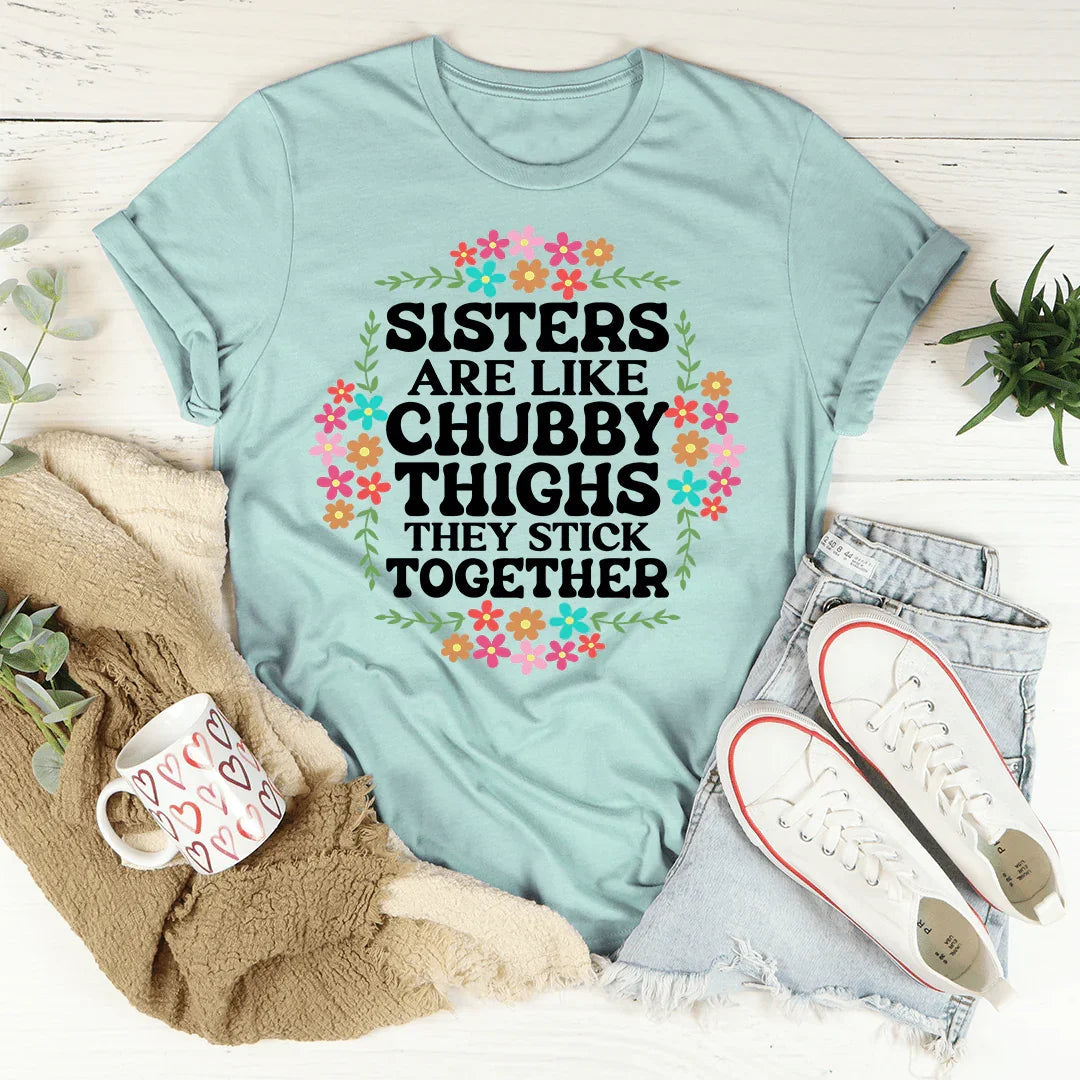 Sisters Are Like Chubby Thighs They Stick Together Tee - WonderingCloth
