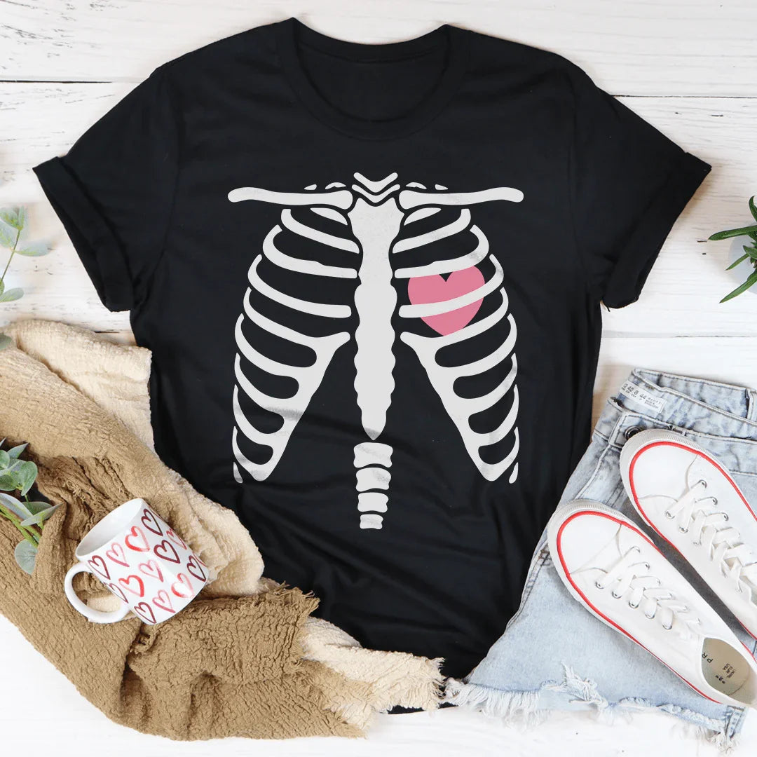 Skeleton With Heart Tee - WonderingCloth