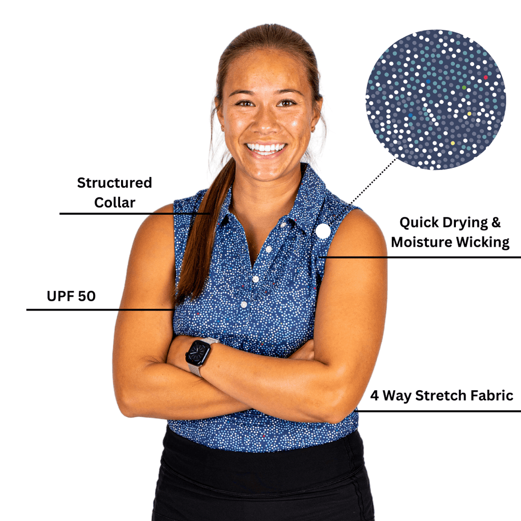 Starry Night Women's Polo (Sleeveless) - WonderingCloth