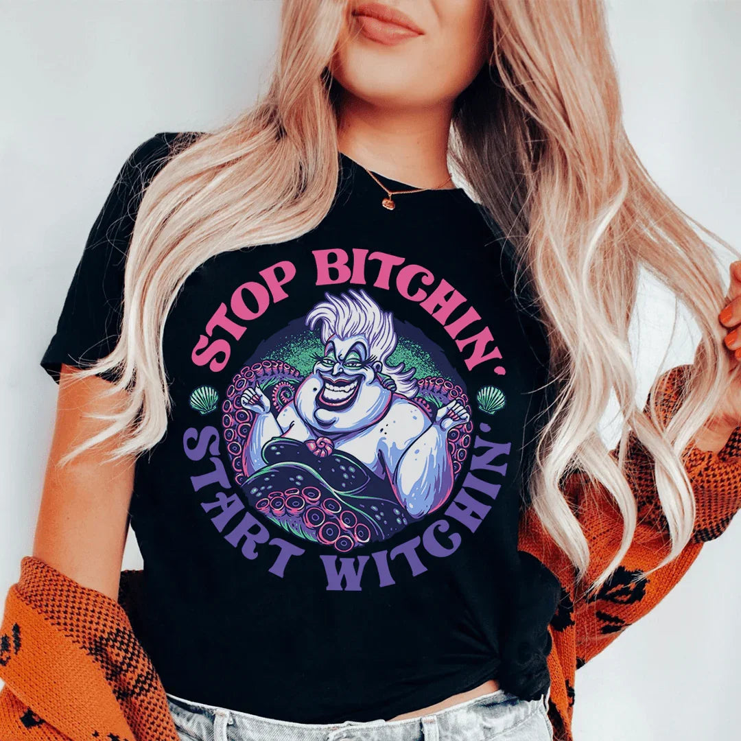 Stop Bitchin' Start Witchin' Tee - WonderingCloth