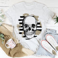Striped Skull Tee - WonderingCloth