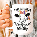 Take A Number Cow Ceramic Mug 15 oz - WonderingCloth