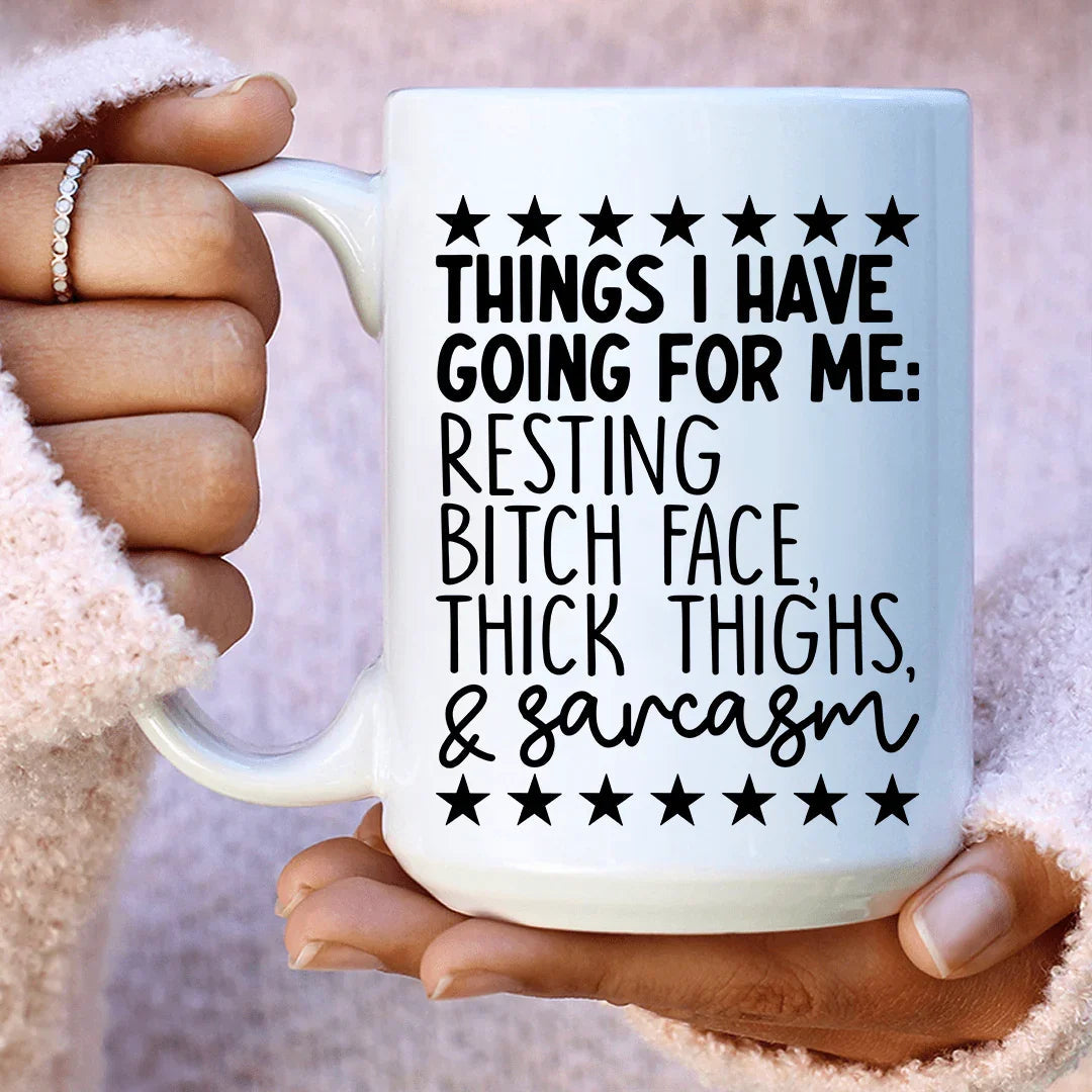 Things I Have Going For Me Ceramic Mug 15 oz - WonderingCloth