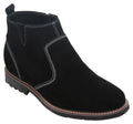 CALTO - Y41082 - 3.2 Inches Taller (Nubuck Black) - Zipper Boots - WonderingCloth