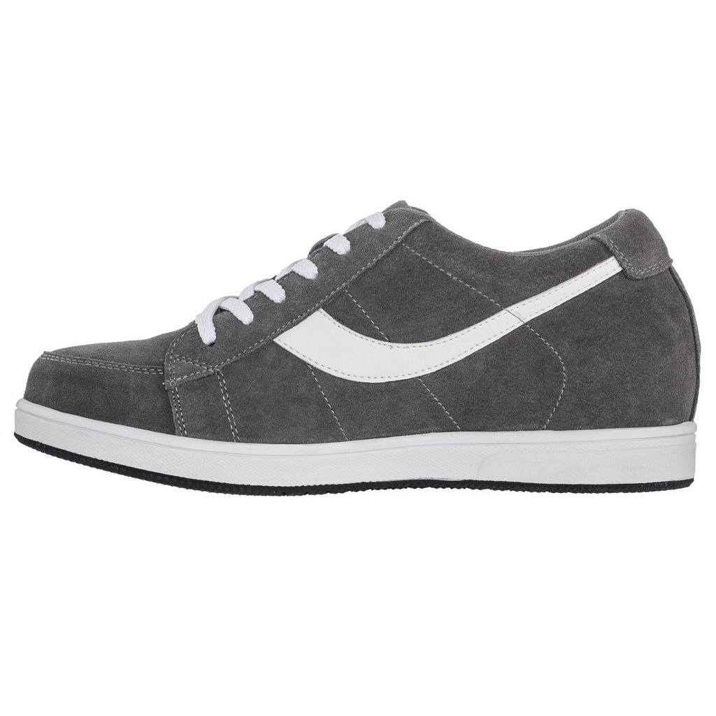 2.8-Inch TOTO Gray & White Suede Leather Sneakers - A1911 - WonderingCloth