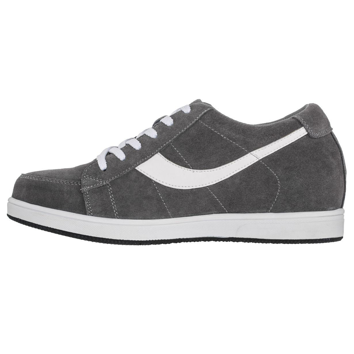 2.8-Inch TOTO Gray & White Suede Leather Sneakers - A1911 - WonderingCloth