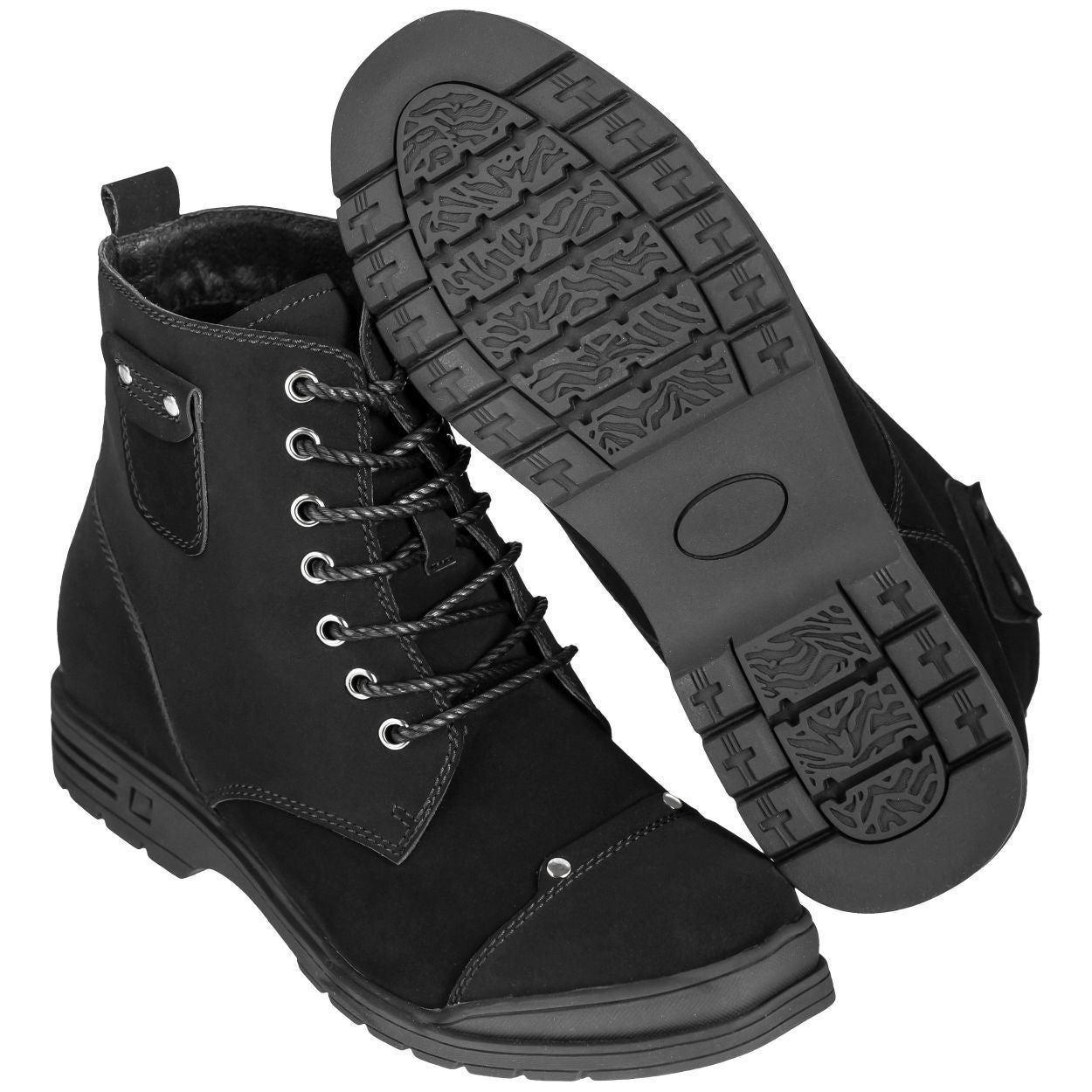 CALDEN - K18135 - 3.2 Inches Taller (Nubuck Black) - WonderingCloth