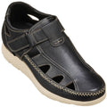 CALTO - K2132 - 2.8 Inches Taller (Black) - Fisherman Sandal Lightweight - WonderingCloth