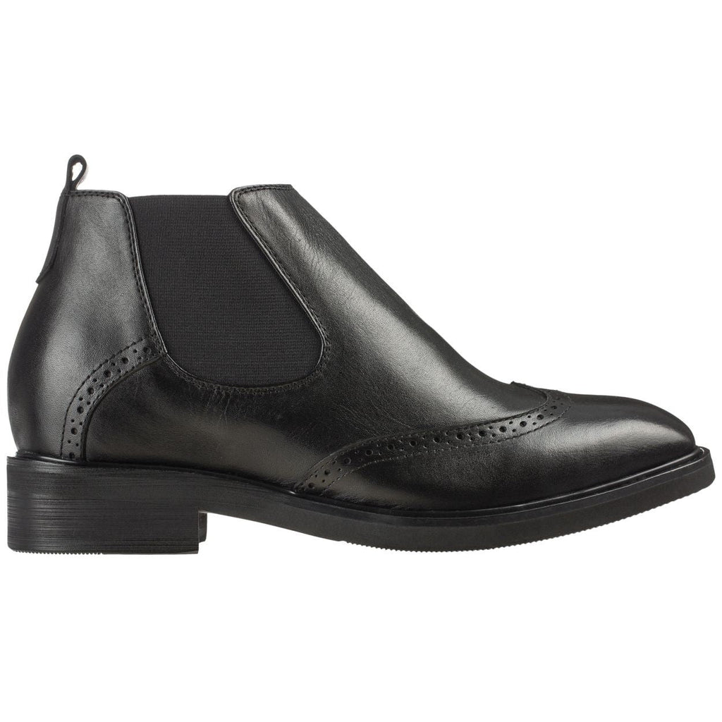 Leather Wing-Tip Ankle Boots - Three Inches - K28802 - WonderingCloth