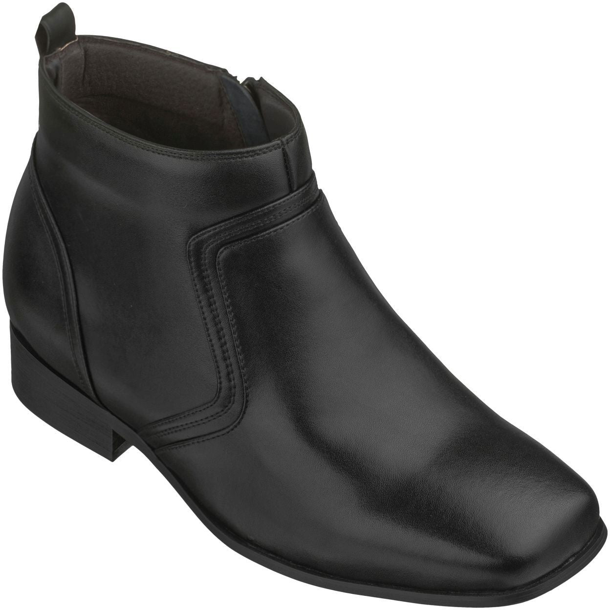 CALTO - G99809 - 3.2 Inches Taller (Black) - Zipper Boots - WonderingCloth