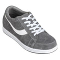 2.8-Inch TOTO Gray & White Suede Leather Sneakers - A1911 - WonderingCloth
