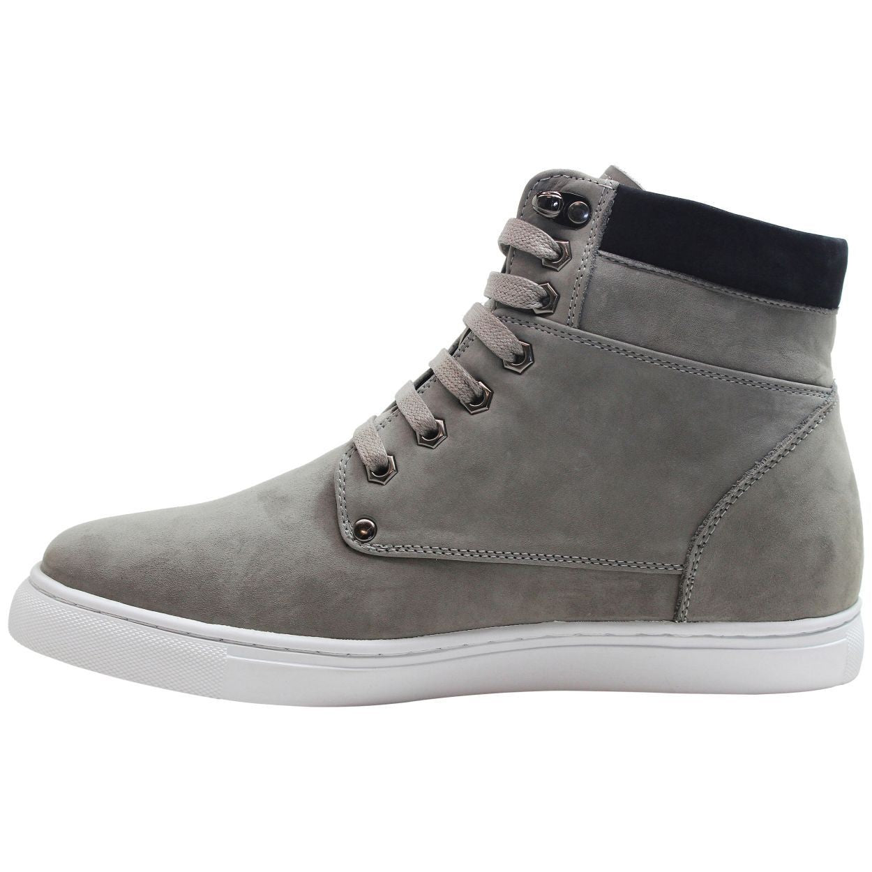CALTO - T53120 - 2.6 Inches Taller (Nubuck Grey) - High top sneak-boot - WonderingCloth