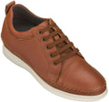 CALTO Casual 3 Inch Leather Elevator Sneakers - Brown - S4313 - WonderingCloth