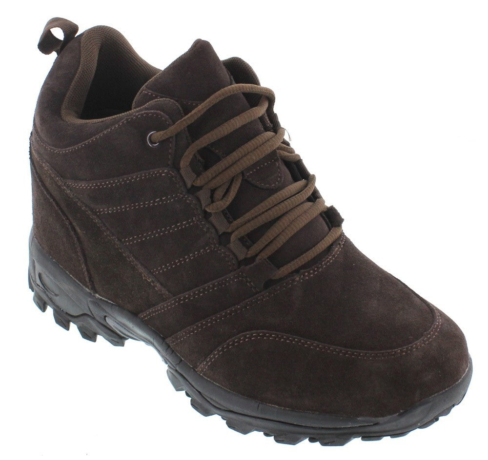 CALTO - H0031 - 4 Inches Taller (Dark Brown) - Hiking Style Boots - WonderingCloth