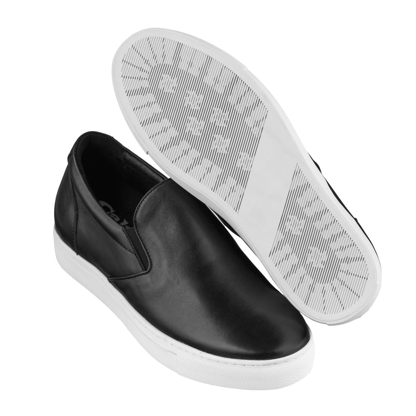 CALTO - T1021 - 2.4 Inches Taller (Black) Nappa Leather - Lightweight - WonderingCloth