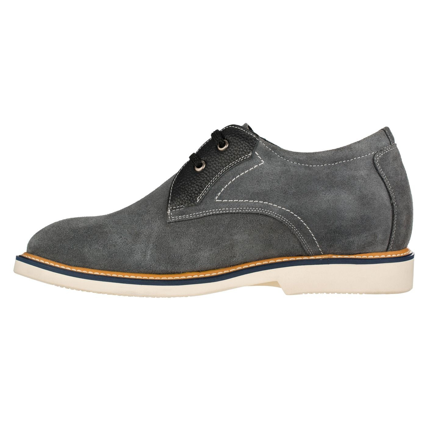 CALTO Business Casual Grey Leather Shoes 2.8 Inch  - Y42023 - WonderingCloth