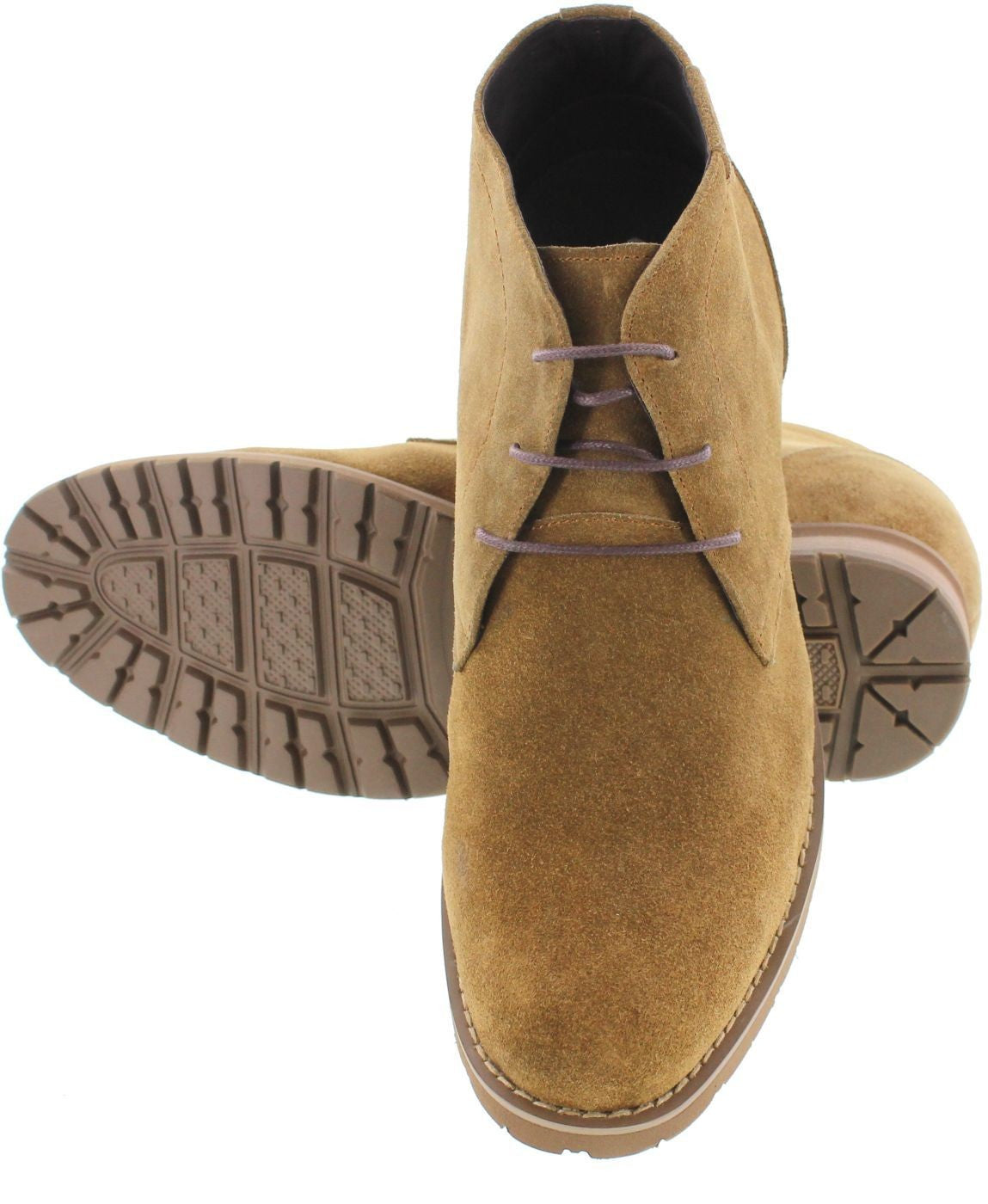 CALTO Brown Nubuck Leather Dress Boots - Three Inches - T65561 - WonderingCloth