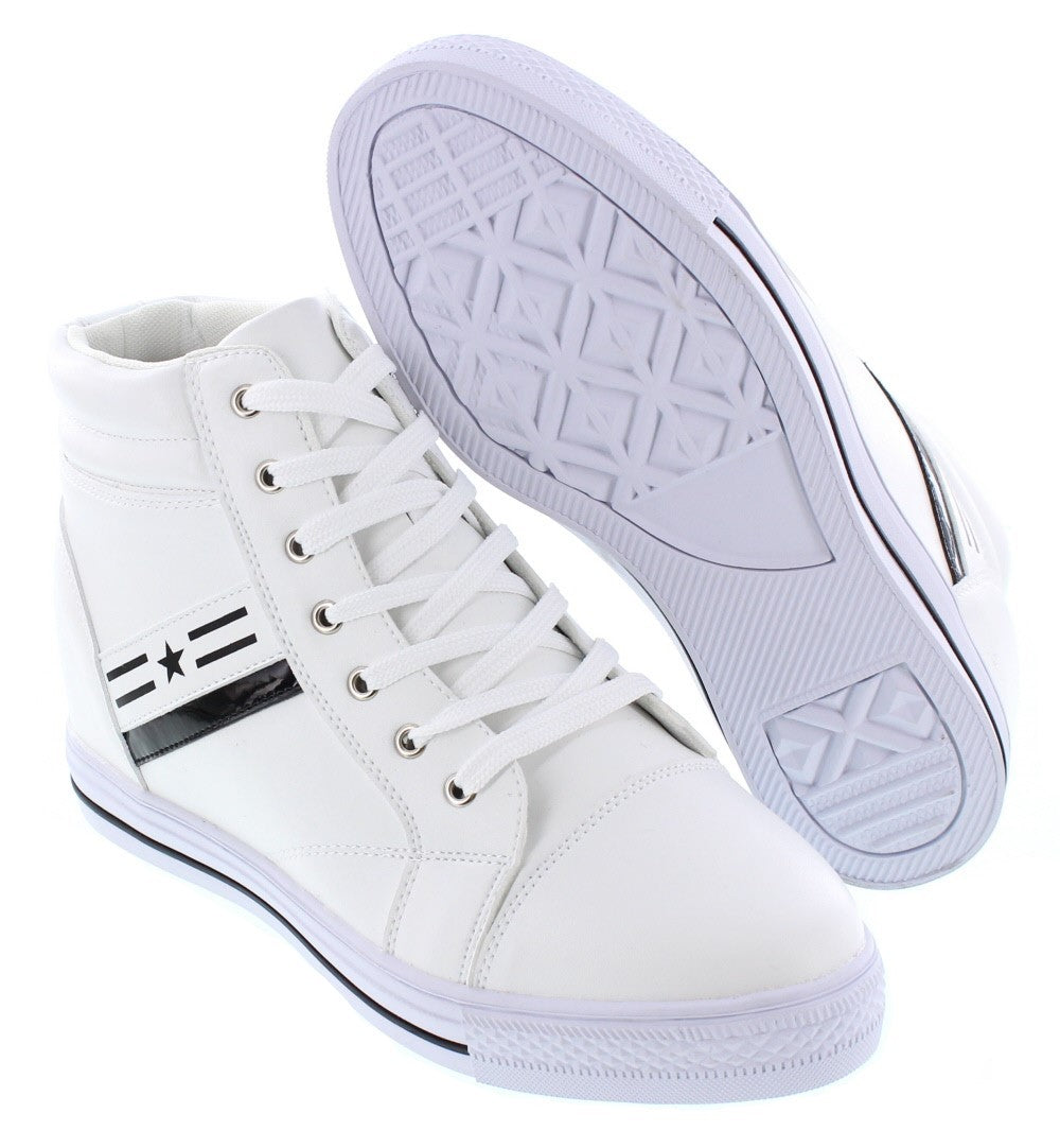 CALDEN High-Top Elevator Sneakers - Three Inches - K107222 - WonderingCloth