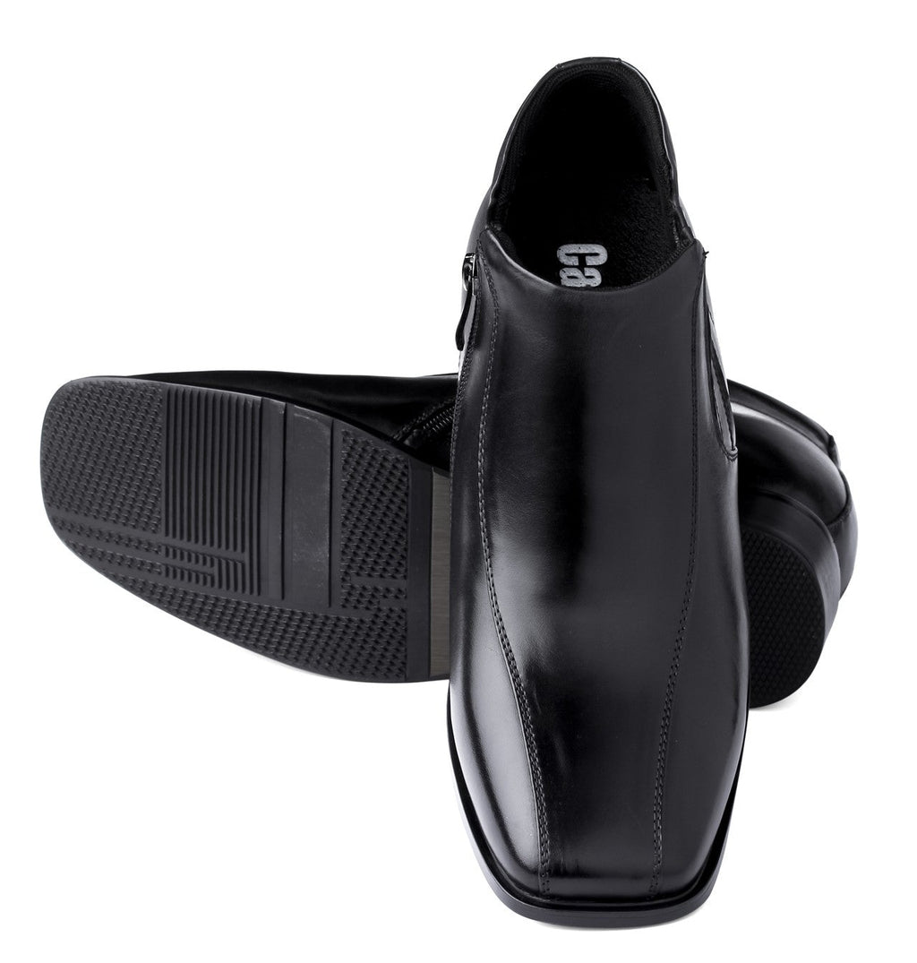 CALDEN - K99805 - 3.2 Inches Taller (Black) Zipper Boots - WonderingCloth
