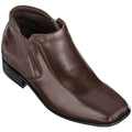 CALDEN Brown Leather Zipper Boots - 3.2 Inches - K99805-1 - WonderingCloth