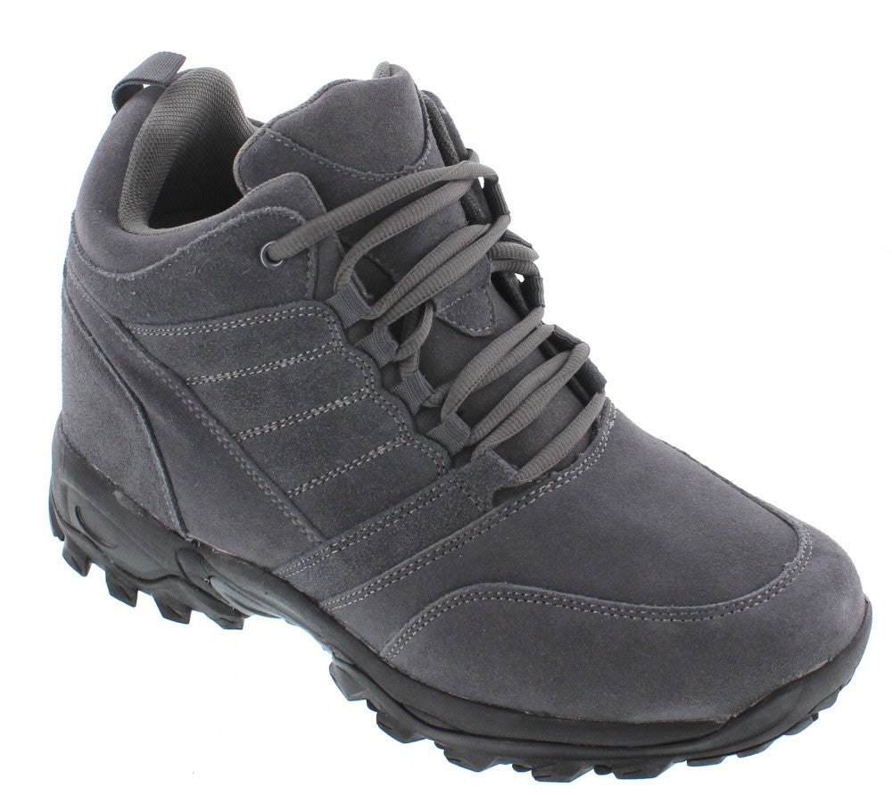 CALTO - H0032 - 4 Inches Taller (Grey) - Hiking Style Boots - WonderingCloth