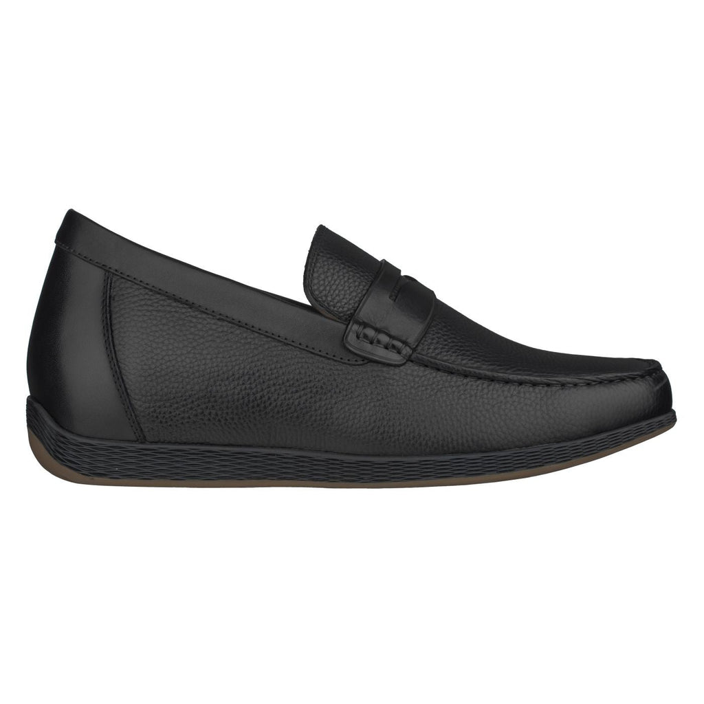 CALTO Black Penny Loafer Elevator Shoes - 2.4 Inches - S1090 - WonderingCloth