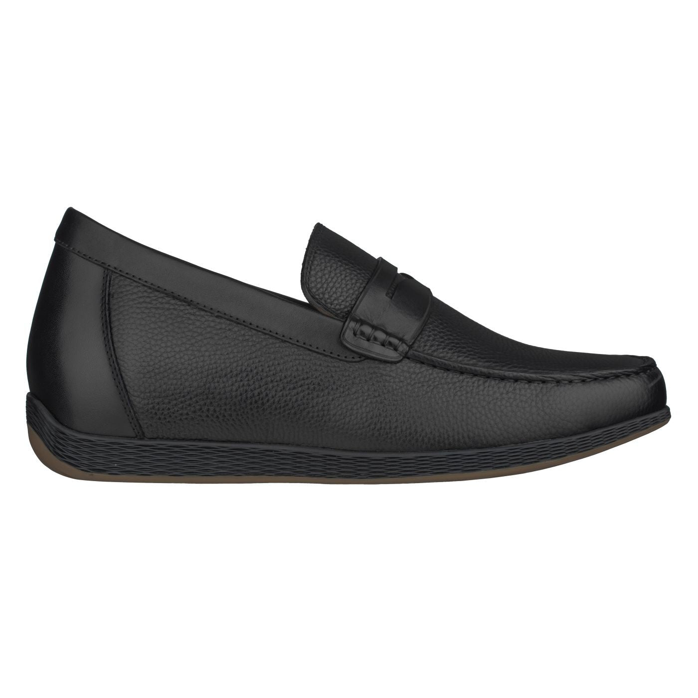 CALTO Black Penny Loafer Elevator Shoes - 2.4 Inches - S1090 - WonderingCloth