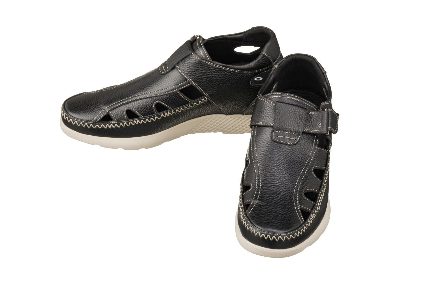 CALTO - K2132 - 2.8 Inches Taller (Black) - Fisherman Sandal Lightweight - WonderingCloth