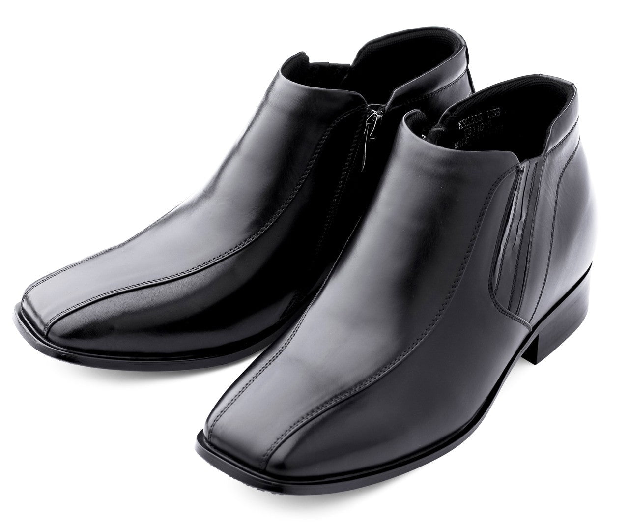 CALDEN - K99805 - 3.2 Inches Taller (Black) Zipper Boots - WonderingCloth