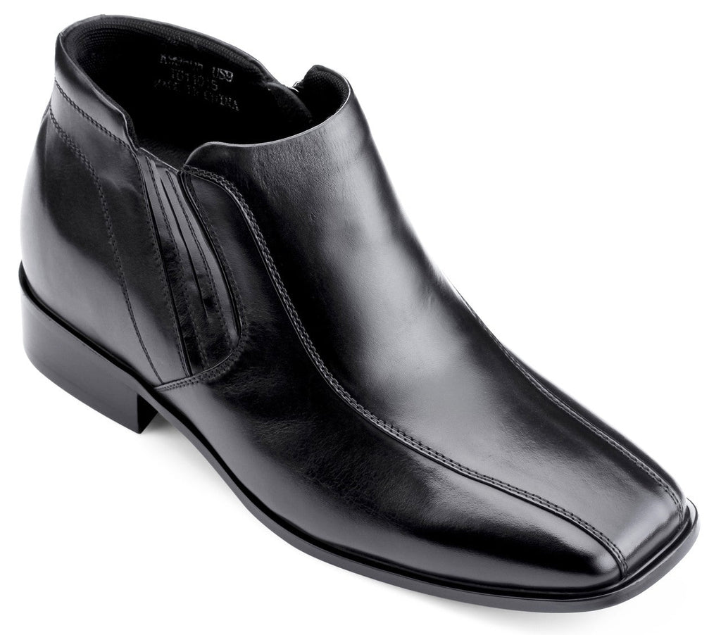CALDEN - K99805 - 3.2 Inches Taller (Black) Zipper Boots - WonderingCloth