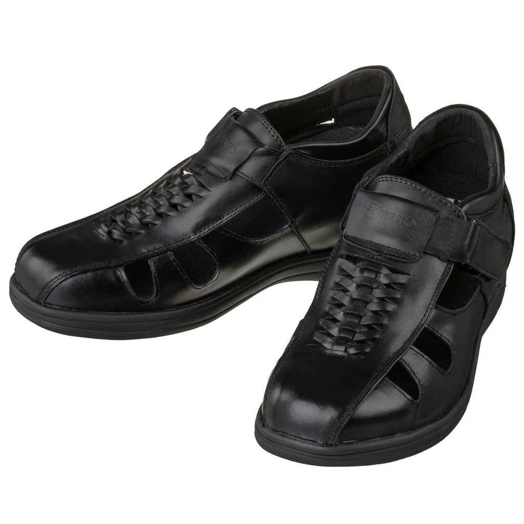 TOTO Black Braided Leather Sandals - Three Inches - G1307 - WonderingCloth