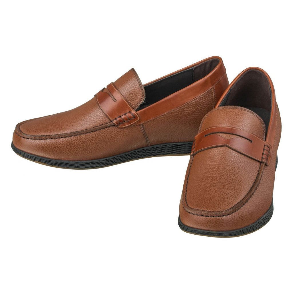 CALTO Lightweight Brown Penny Loafers - 2.4 Inches - S1092 - WonderingCloth