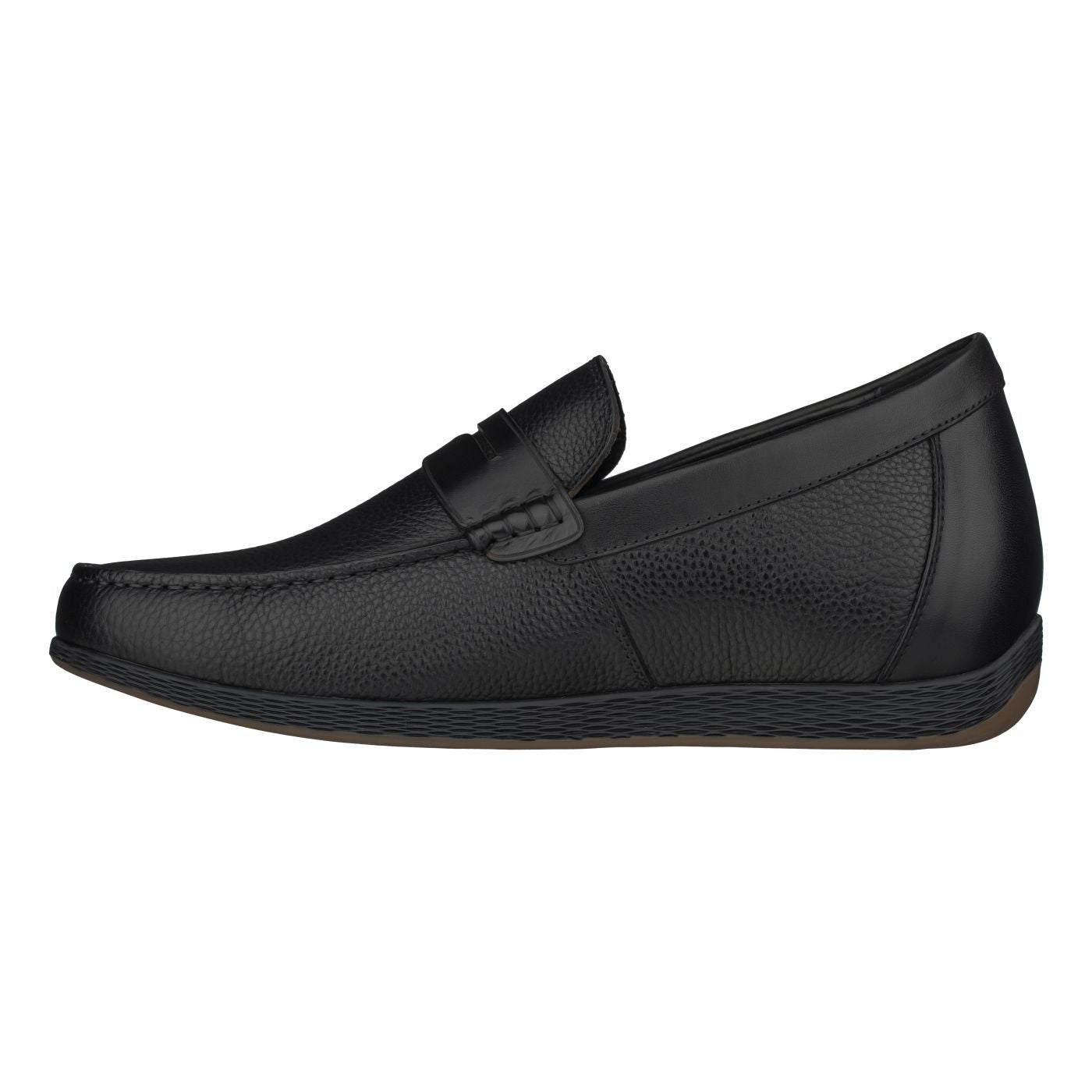 CALTO Black Penny Loafer Elevator Shoes - 2.4 Inches - S1090 - WonderingCloth