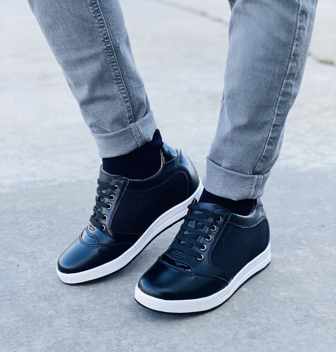 TOTO A53272 - 3.2-Inch Taller Men's Elevator Sneakers - WonderingCloth
