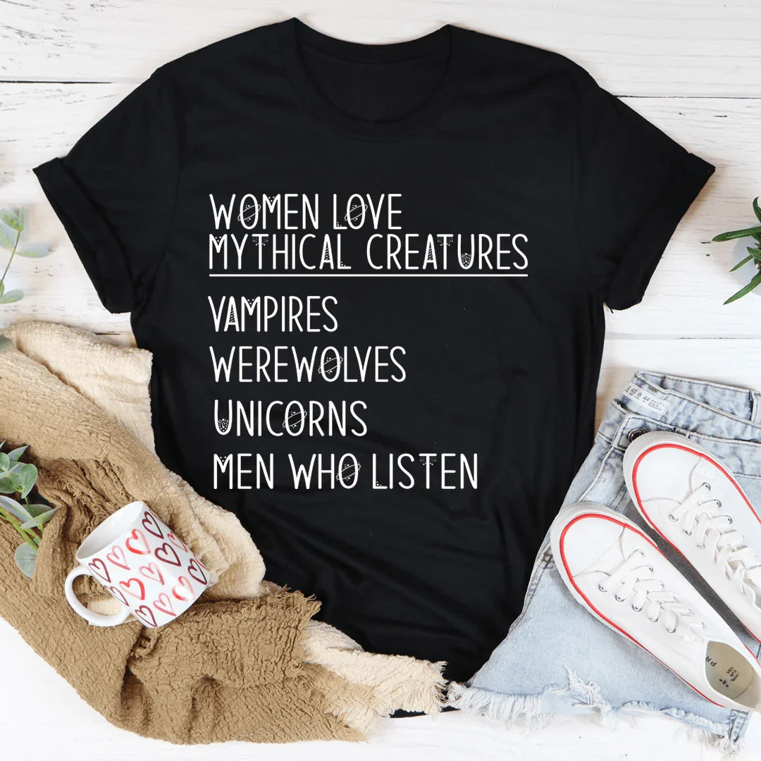 Women Love Mythical Creatures Tee - WonderingCloth