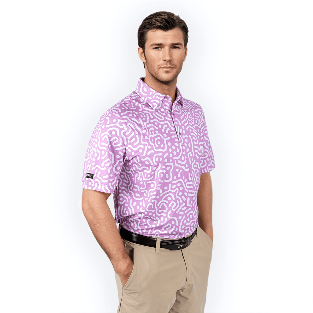 Wrong Fairway Men's Polo (Lavender) - WonderingCloth