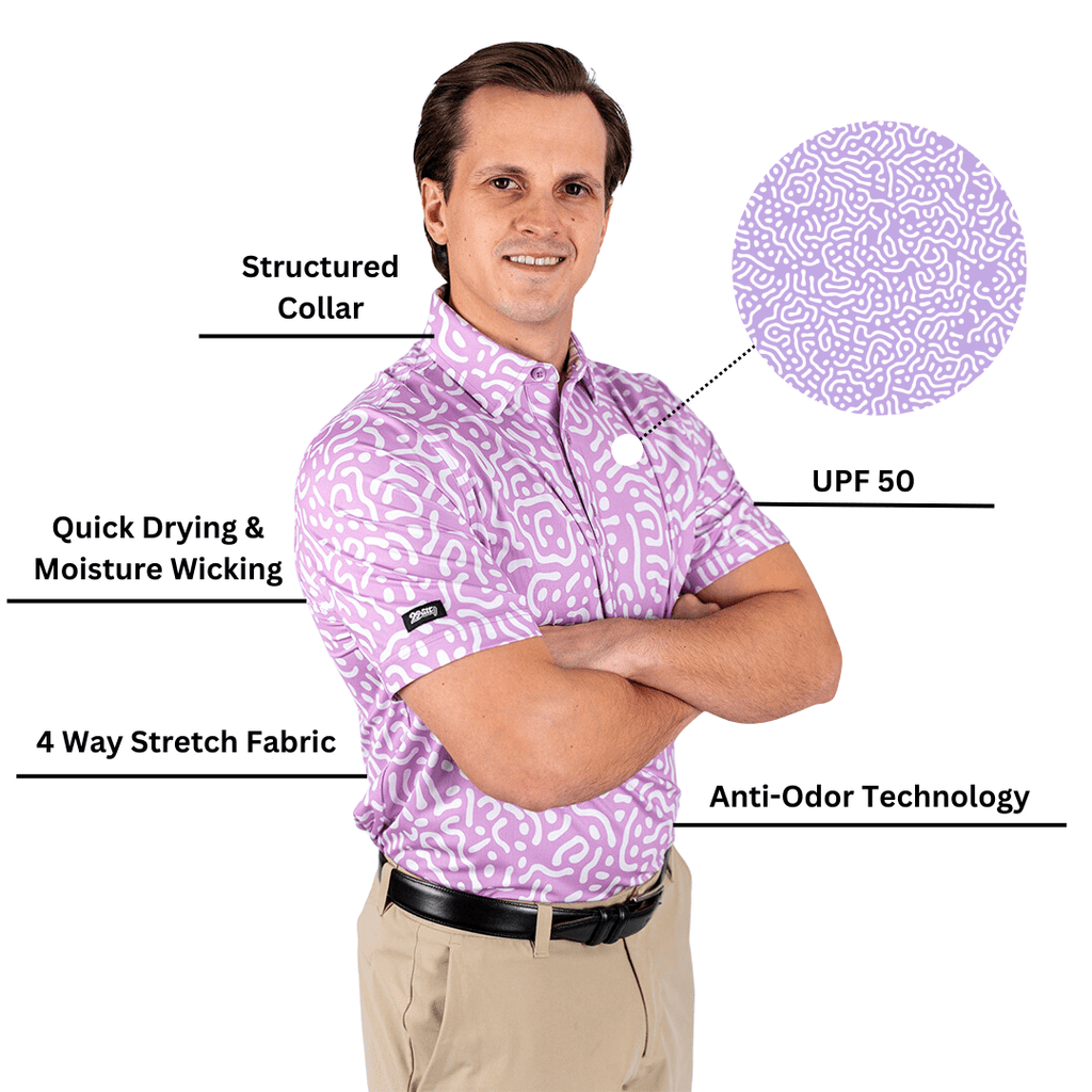 Wrong Fairway Men's Polo (Lavender) - WonderingCloth