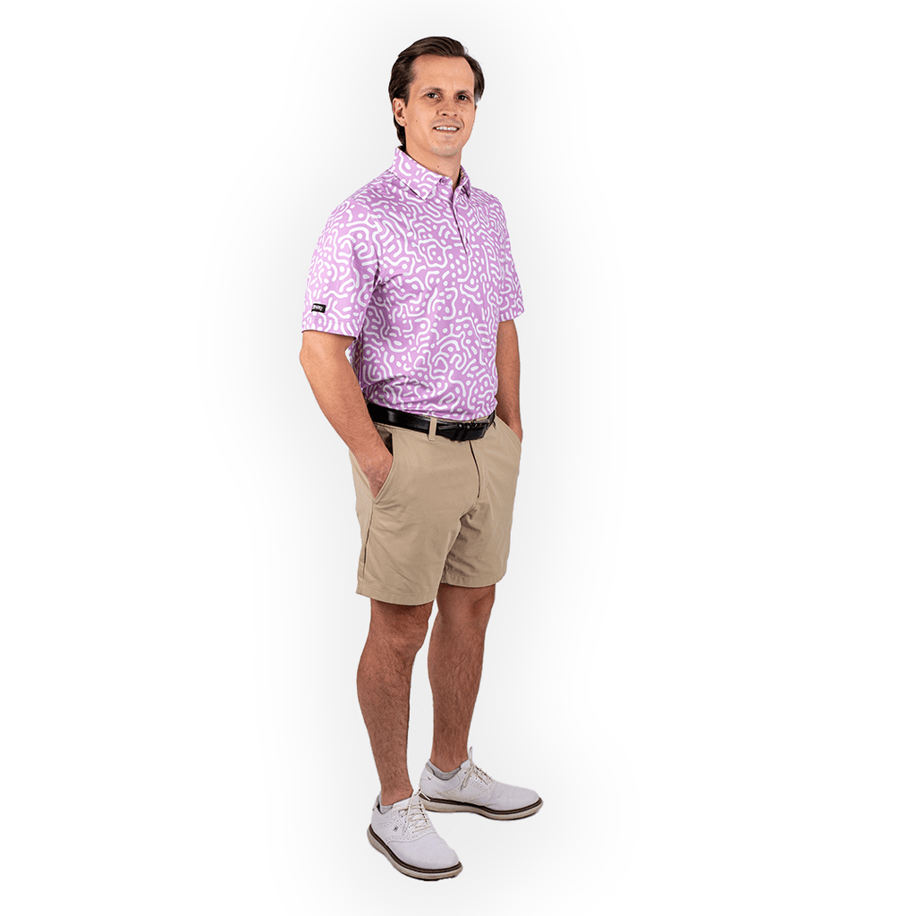 Wrong Fairway Men's Polo (Lavender) - WonderingCloth